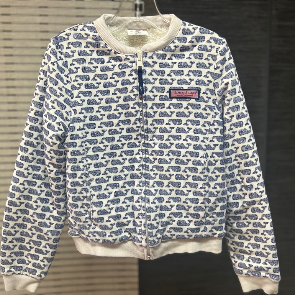 Vineyard Vines Girls Reversible Bomber Jacket Size 5-6